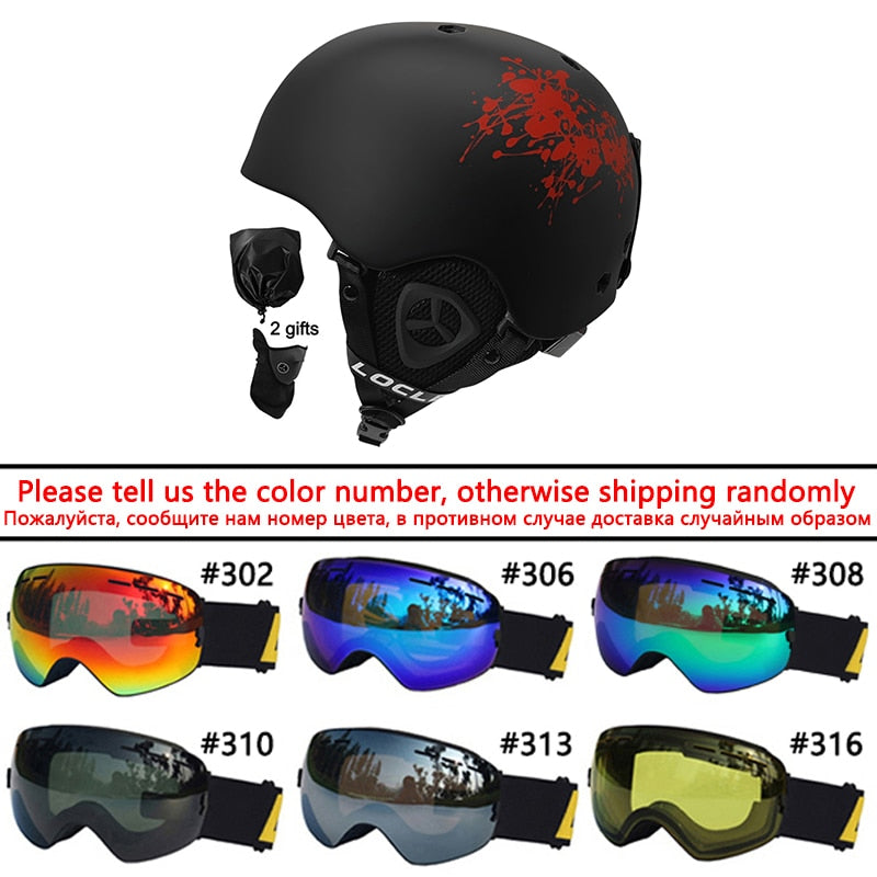 LOCLE Ski Helmet Men Women Integrally-molded Children Kids Skiing Helmet Skateboard Ski Snowboard Motorcycle Snowmobile Helmet