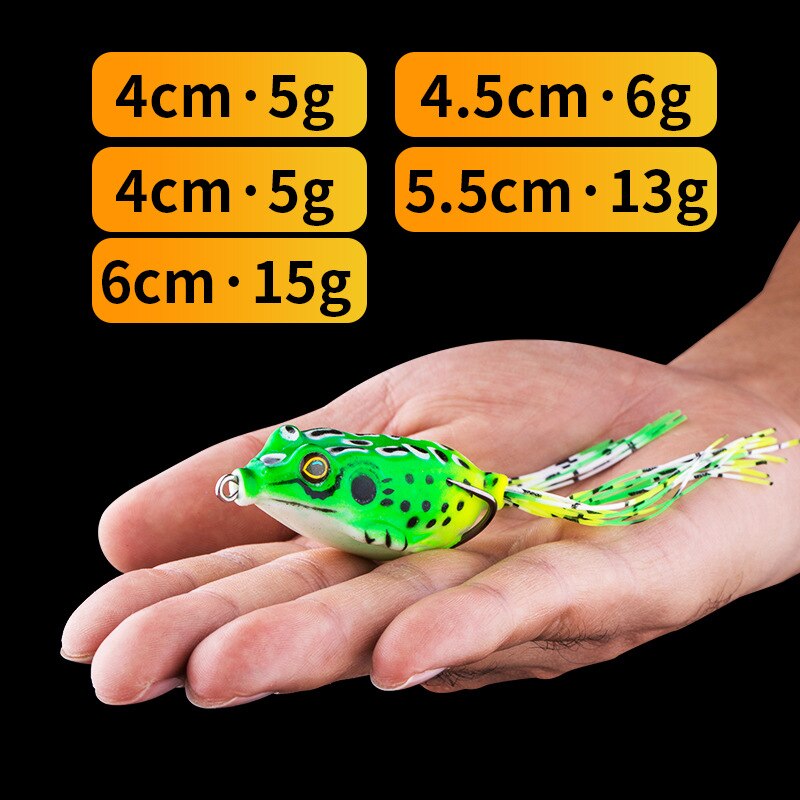 1 Pcs 5G 8G 13G 15G Frog Lure Soft Tube Bait Plastic Fishing Lure with Fishing Hooks Topwater Ray Frog Artificial 3D Eyes