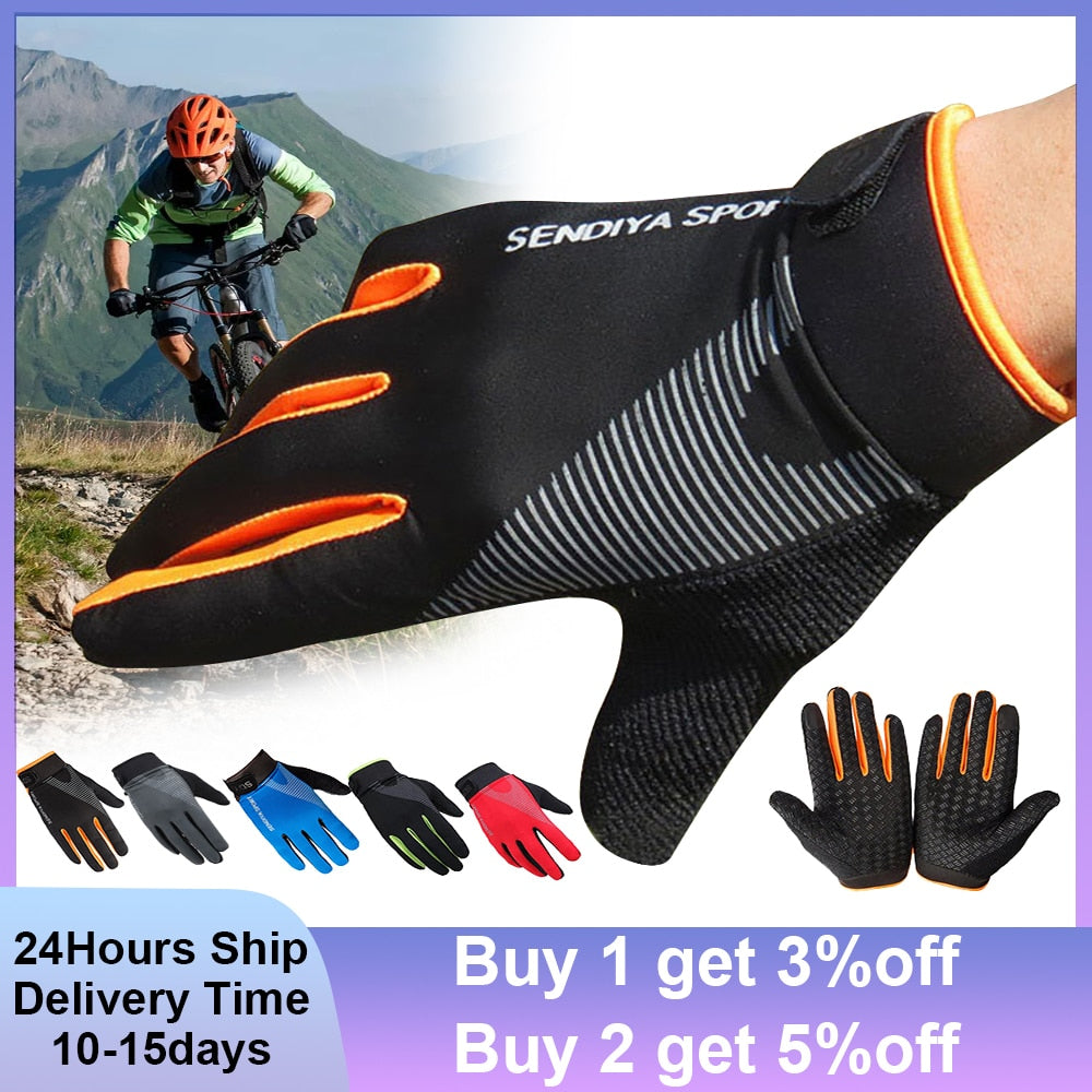 Anti-Slip Cycling Gloves Touch Screen Bike Gloves Sports Shockproof Mtb Road Full Finger Breathable Bicycle Glove for Men Woman