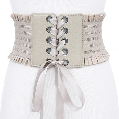 Fashion Corset Wide Belts Faux Leather Slimming Body Shaping Girdle Belt for Women Elastic Tight High Waist for Daily Wear