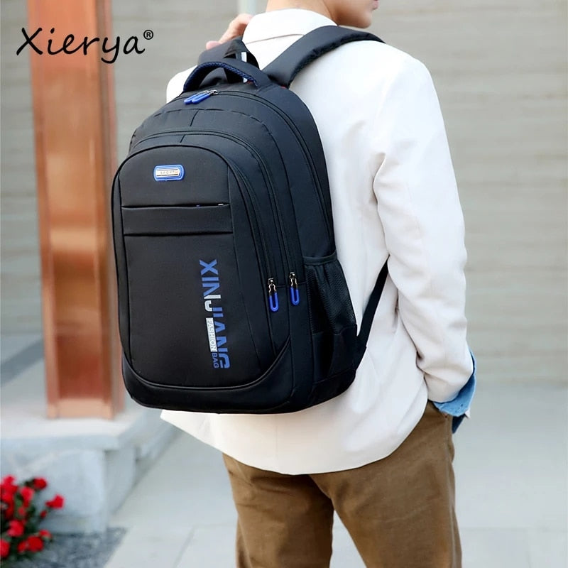 Xierya Casual Men Bag Backpack for Mens Travel Leisure Business Bag Fashion Trend Womens Bags Student Schoolbag Black Backpacks